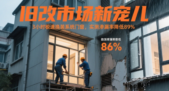 舊改市場新寵兒：3小時(shí)極速換裝系統(tǒng)門窗，實(shí)測滲漏率降低89%